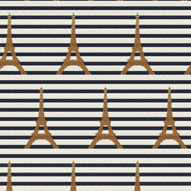 Coupon 3m Tissu Jacquard Gilles Blanc et noir 