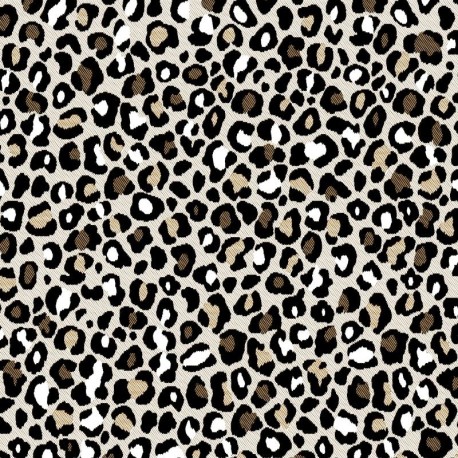 Coupon 3m Tissu Jacquard Guepard Coloris Lin