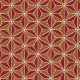 Coupon 3m Tissu Jacquard Origami Coloris Rouge jaune 