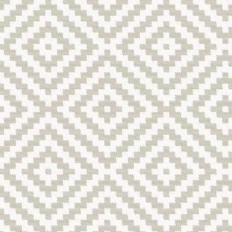 Coupon 3m Tissu Jacquard Paille Coloris Lin et blanc 