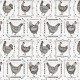 Coupon 3m Tissu Jacquard Poules Coloris Blanc et lin 