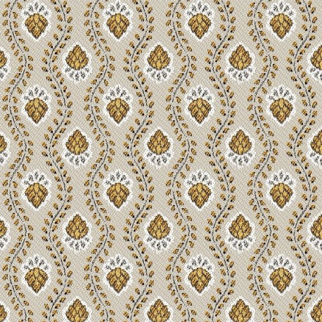 Coupon 3m Tissu Jacquard Tarascon Coloris Lin 