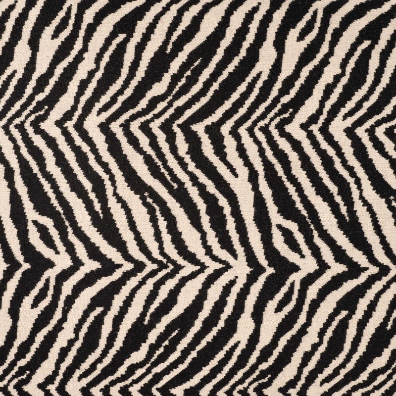 Coupon 3m Tissu Tricot Jacquard Imprimé Zèbre 
