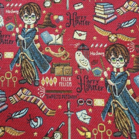 Coupon 3m Tissu Jacquard Harry Potter Multico 
