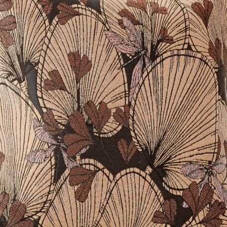 Coupon 3m Tissu Jacquard Libellule Brique 