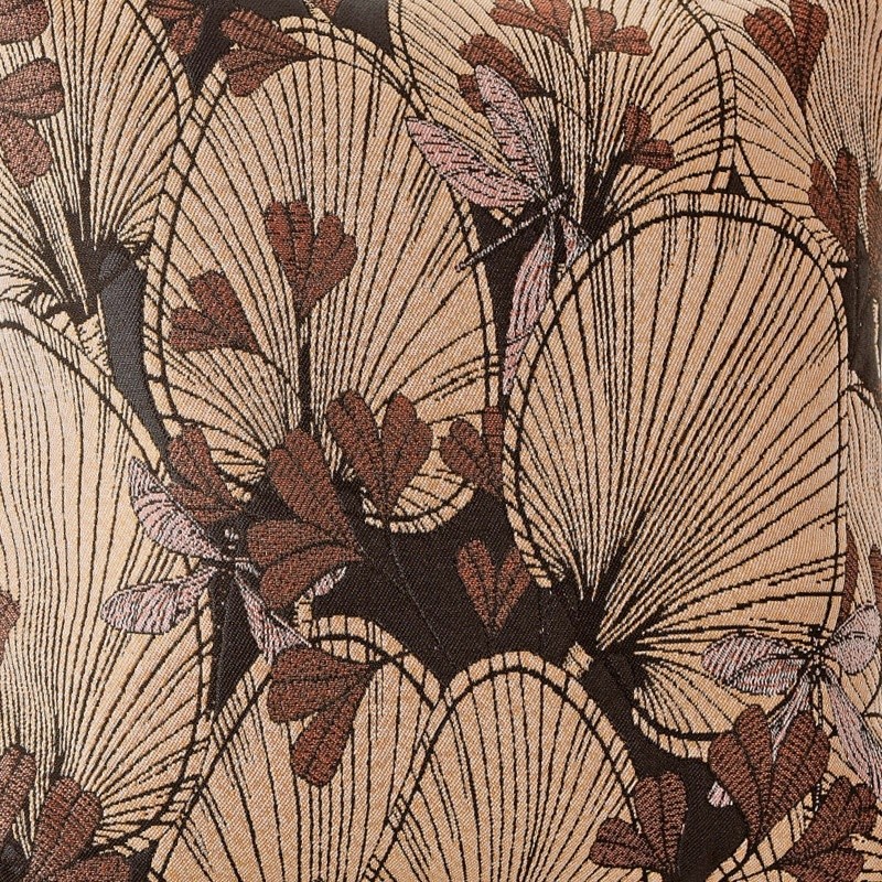 Coupon 3m Tissu Jacquard Libellule Brique 