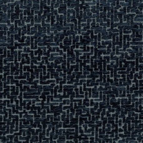 Coupon 3m Tissu Velours Jacquard Eros Bleu