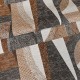 Coupon 3m Tissu Jacquard Géométrique Macao Ocre