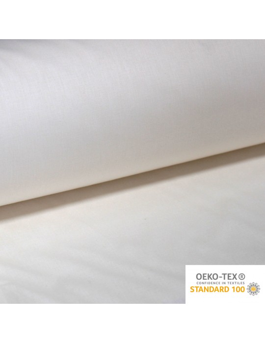 Toile à drap unie 100% coton grande largeur 255cm blanc
