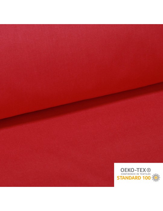 Toile à drap unie 100% coton grande largeur 255cm rouge