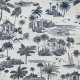 Coupon 3m Tissu Jacquard Rivage Bleu