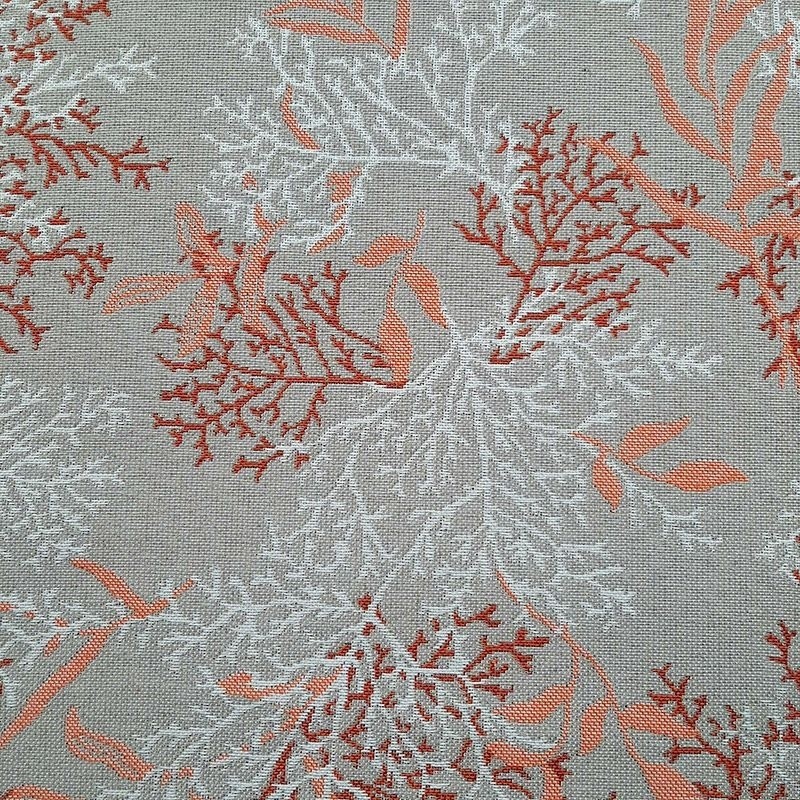 Coupon 3m Tissu Jacquard Poseidon Corail