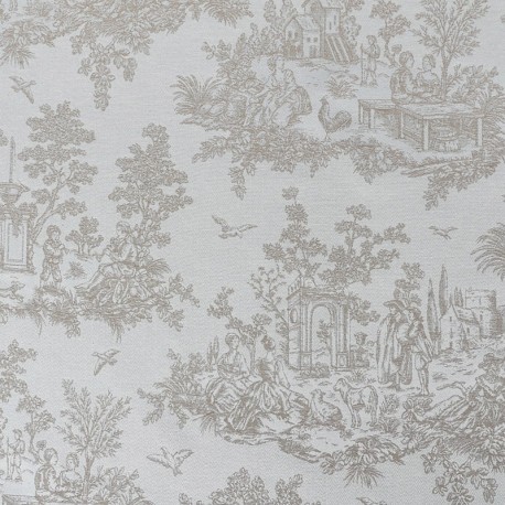 Coupon 3m Toile de Jouy Baden Coloris Lin 