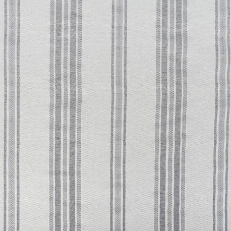 Coupon 3m Tissu Vitis Rayure Gris