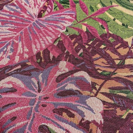 Coupon 3m Tissu Jacquard Jungle Leaf Rush