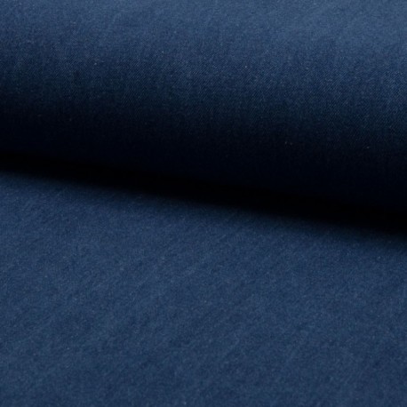 Coupon 3m Tissu Jeans Coton Bleu  