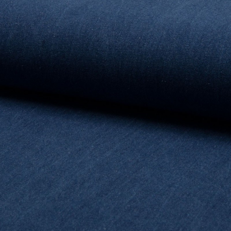 Coupon 3m Tissu Jeans Coton Bleu  