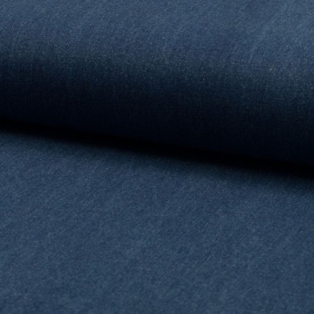 Coupon 3m Tissu Jeans Extensible Bleu  