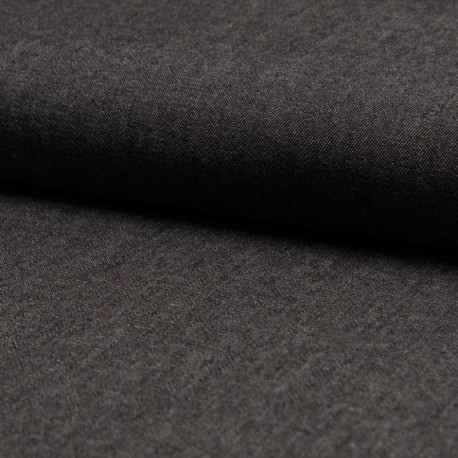 Coupon 3m Tissu Jean Léger Noir 
