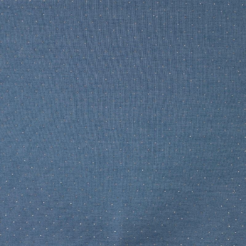 Coupon 3m Tissu Denim Strass