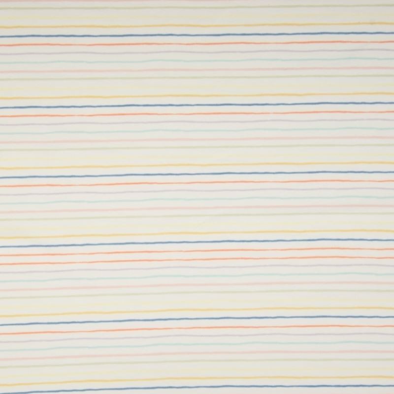 Coupon 3m Tissu Jersey Imprimé Rayure Ecru 