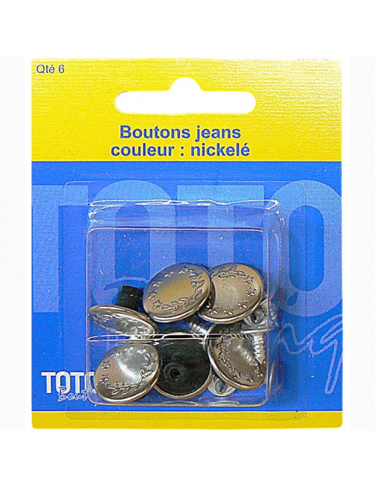 Boutons jeans nickelés 