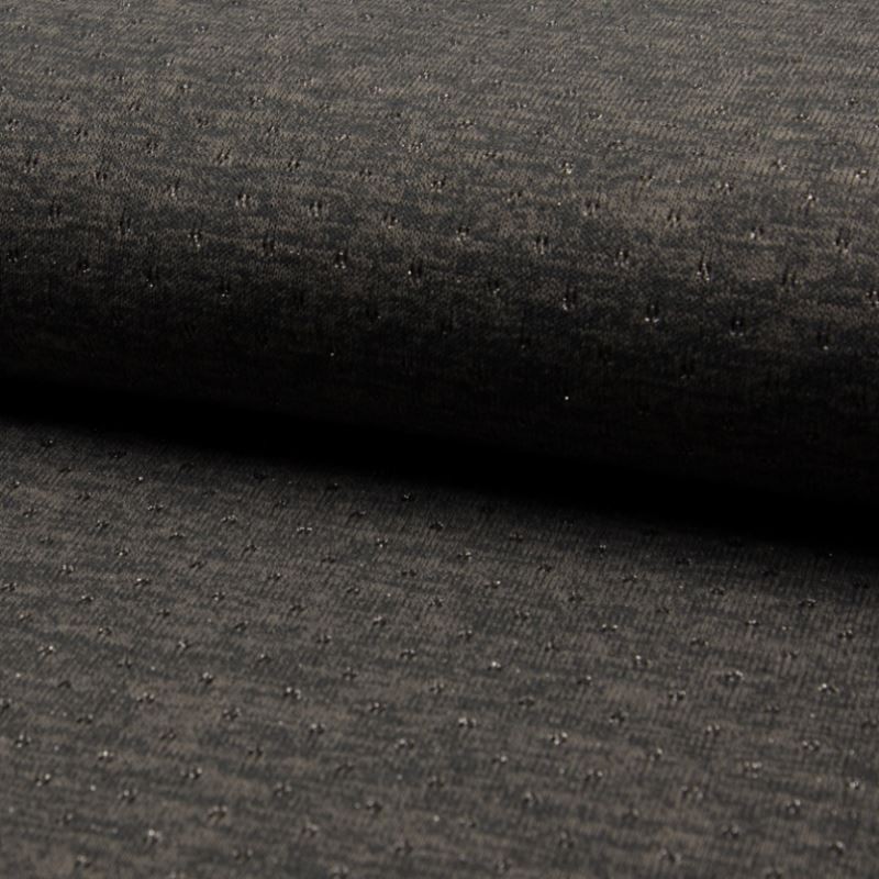 Coupon 3m Tissu Maille Tricot Brillant Gris Foncé