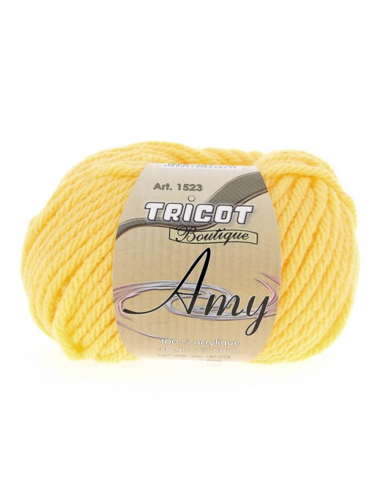 Pelote de fil à tricoter amy jaune