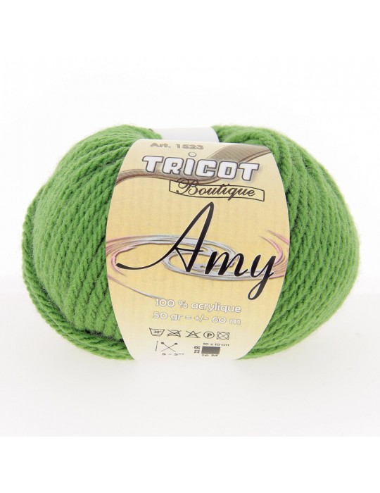 Pelote de fil à tricoter amy vert