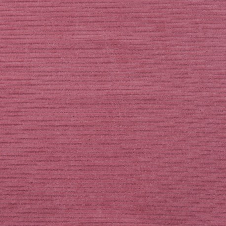 Coupon 3m Tissu Jersey Aspect Velours Côtelé Rose