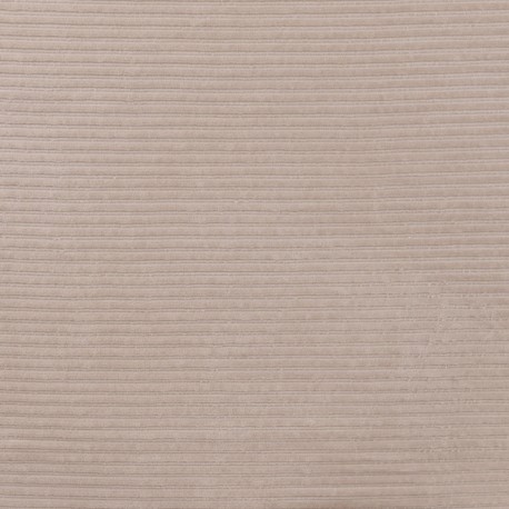 Coupon 3m Tissu Jersey Aspect Velours Côtelé Sable