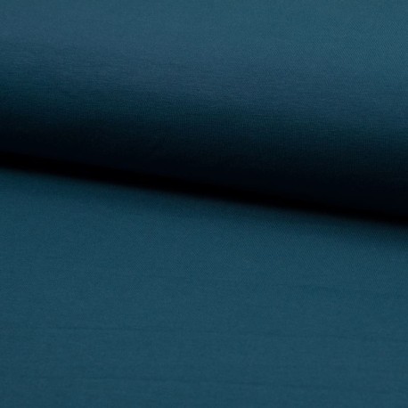 Coupon 3m Tissu Jersey Coton Bio Bleu Pétrole