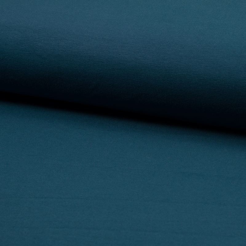 Coupon 3m Tissu Jersey Coton Bio Bleu Pétrole