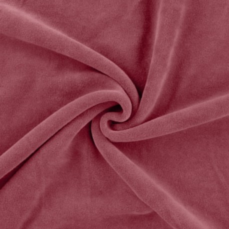 Coupon 3m Tissu Jersey Velours Nicky Uni Rose 