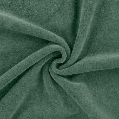 Coupon 3m Tissu Jersey Velours Nicky Uni Vert