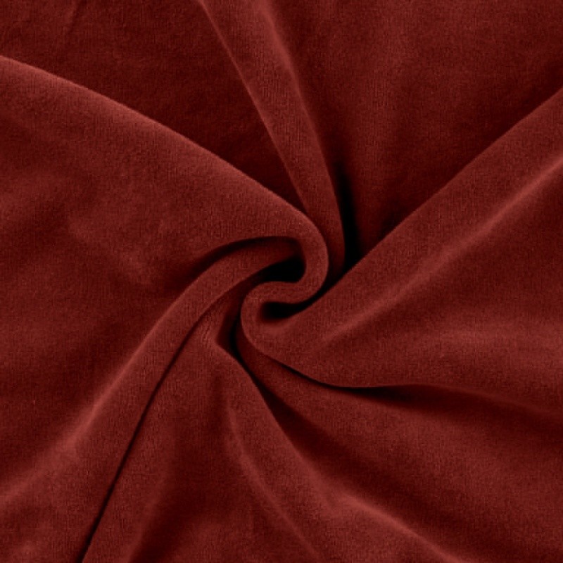 Coupon 3m Tissu Jersey Velours Nicky Uni Terracotta