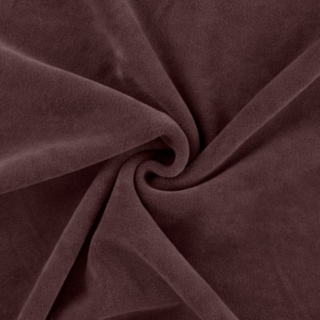 Coupon 3m Tissu Jersey Velours Nicky Uni Prune