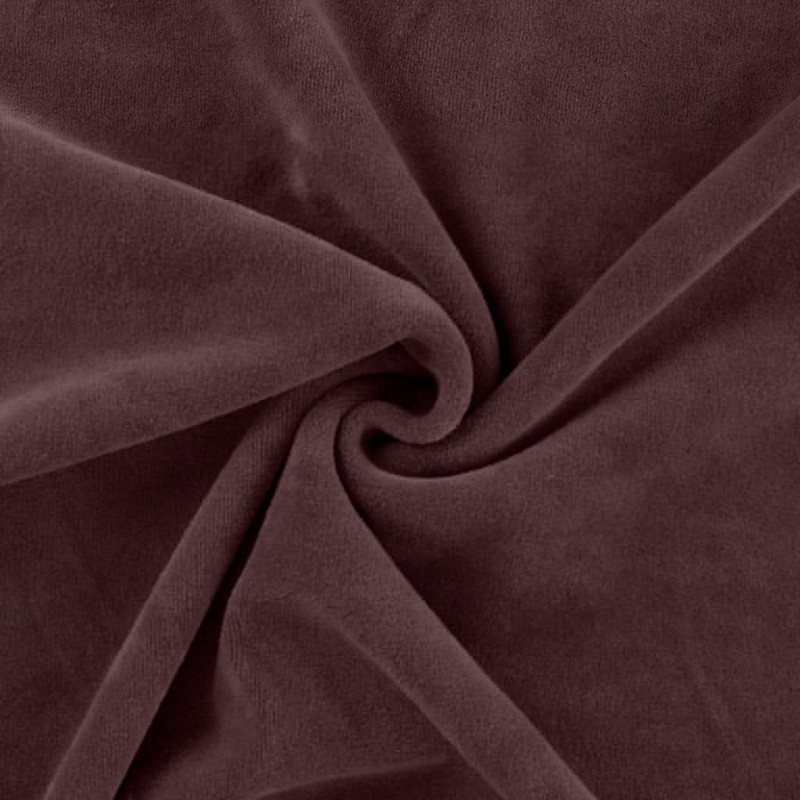Coupon 3m Tissu Jersey Velours Nicky Uni Prune