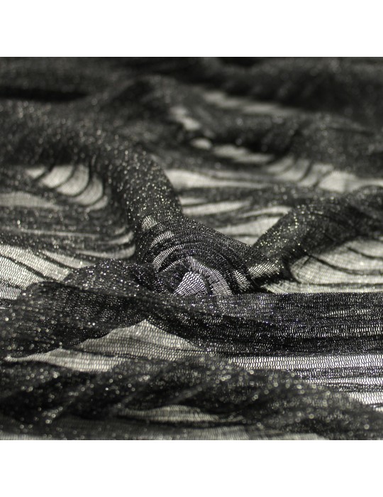 Tissu résille plissé noir