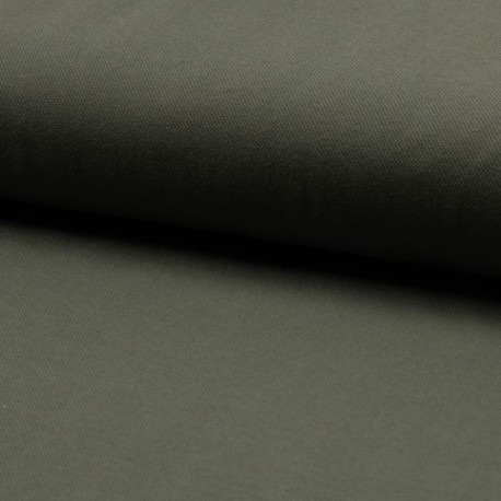 Coupon 3m Tissu Jersey Piqué Uni Vert Army