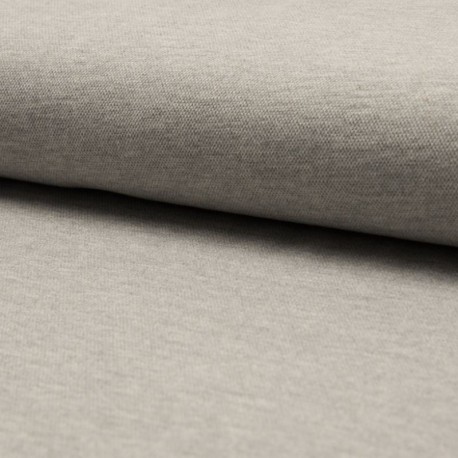 Coupon 3m Tissu Jersey Piqué Uni Gris Perle