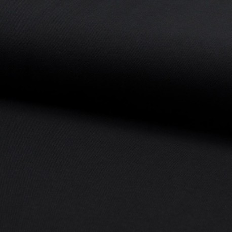 Coupon 3m Tissu Jersey Piqué Uni Noir