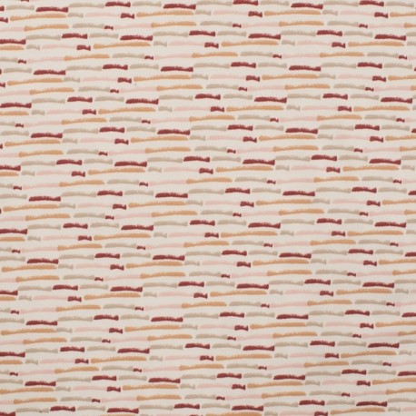 Coupon 3m Tissu Jersey Coton Stripes Terracotta Clair