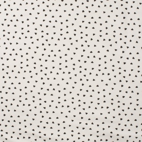 Coupon 3m Tissu Jersey Coton Hearts Ecru 