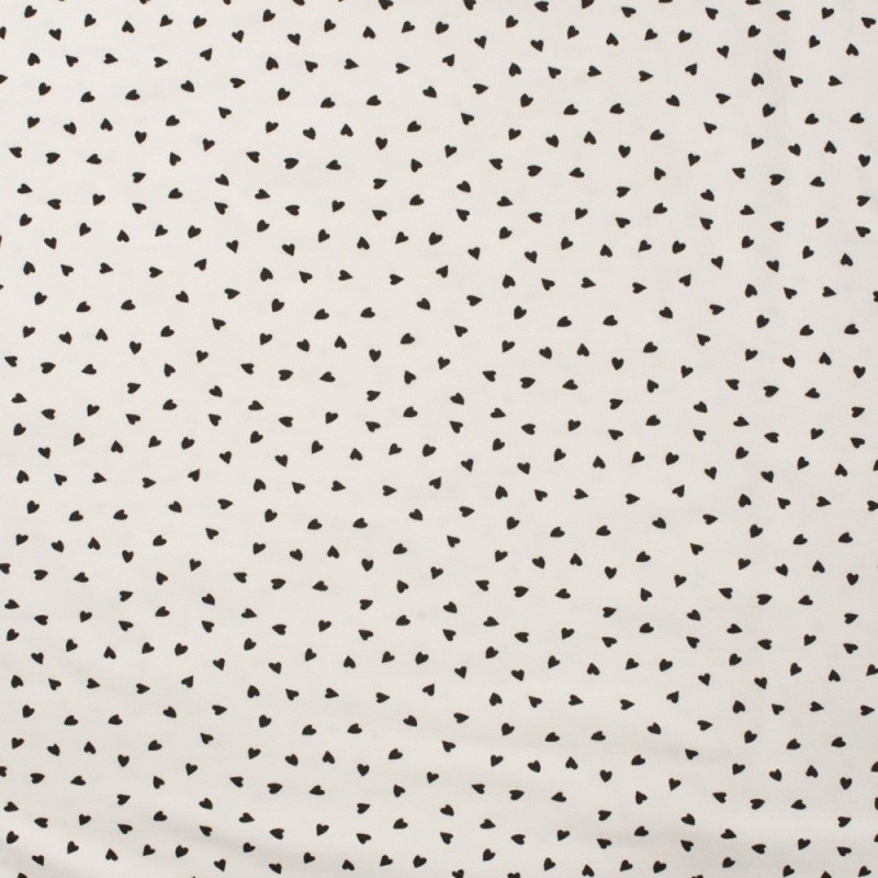 Coupon 3m Tissu Jersey Coton Hearts Ecru 