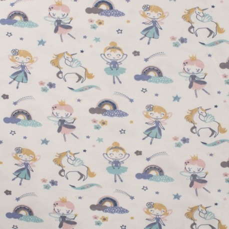 Coupon 3m Tissu Jersey Coton Féerique Menthe 