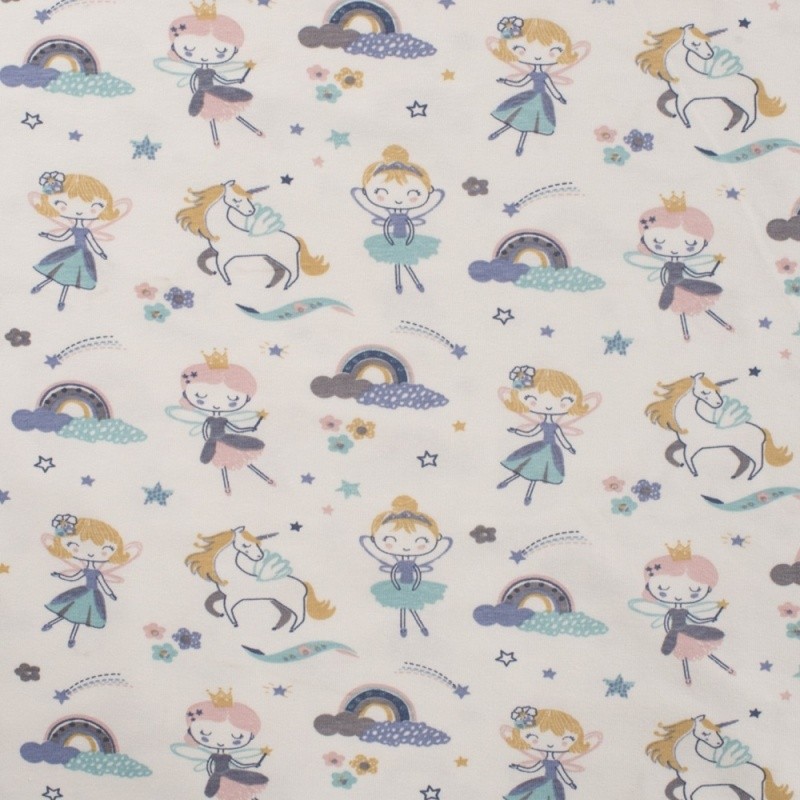 Coupon 3m Tissu Jersey Coton Féerique Menthe 