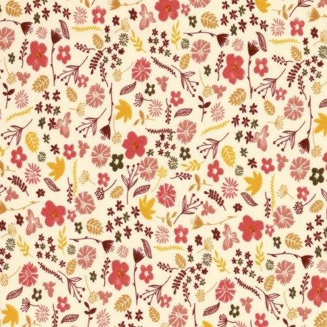 Coupon 3m Tissu Jersey Imprimé Fleurs Multicolor 