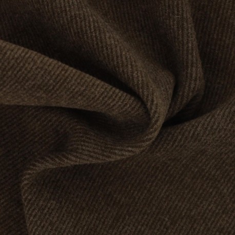 Coupon 3m Tissu Jersey Brossé Marron