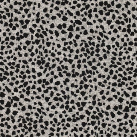 Coupon 3m Tissu Jersey Imprimé Leopard Fond Blanc